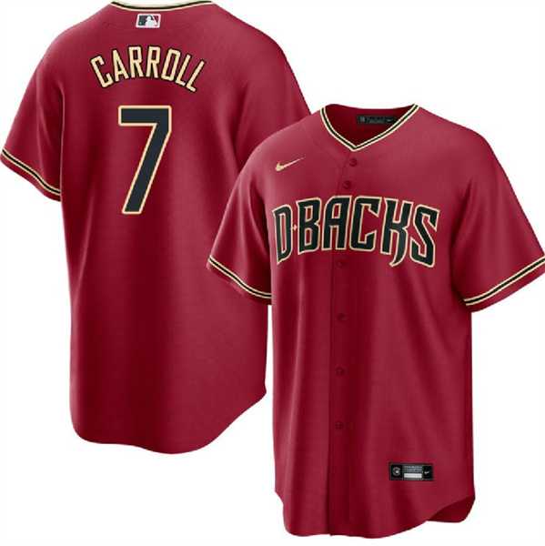 Mens Arizona Diamondbacks #7 Corbin Carroll Red Cool Base Stitched Jersey Dzhi->arizona diamondbacks->MLB Jersey